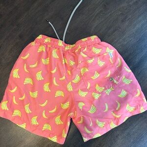 Banana Print Pink mens bathing suit